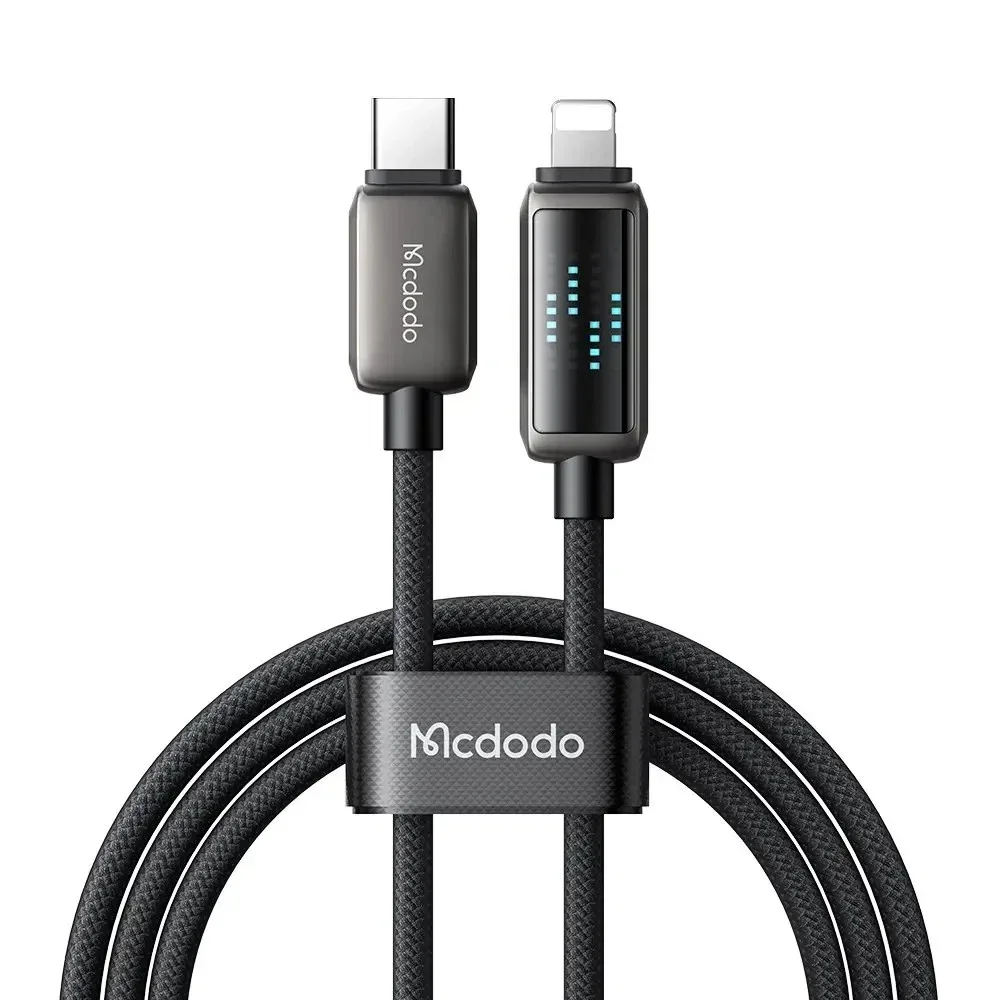Mcdodo CA-2630 36w Type-c To Lıghtning Şarj Hız Göstergeli Şarj Ve Data Kablosu- 1.2m Siyah